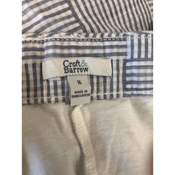 CROFT & BARROW Gray White Striped Skort Skirt with Shorts Womens Size 16 Plus - Picture 3 of 6